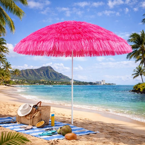 Parasol rond hawaïen - ,