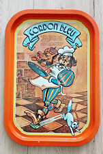 Vintage Metal Tray "Blue Cord" Retro Chef Historic Kitchen | Decoration