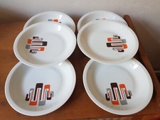6 Vintage 70's SOLOGNE Porcelain Hollow Plates