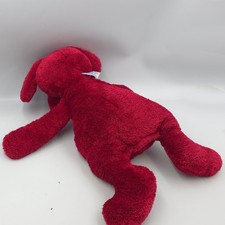 Doudou peluche chien rouge