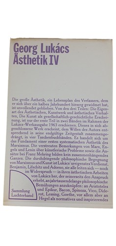 Georg lukács esthétique - lukács, iv