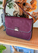 DIOR Les Sacs Shoulder Bag with Logo Pattern in Bordeaux Canvas and Leather