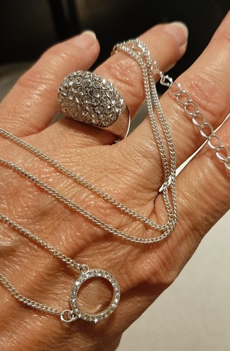 Parure collier bague boule - ,