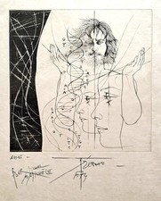 Pierre-Yves TREMOIS - The double helice of DNA. 1974. Original Signed Engraving