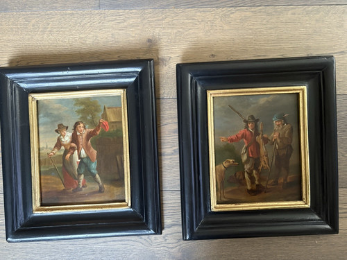 Paire tableaux anciens - paire, de
