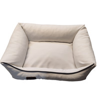 Lit pour Chien Panier Coussin Canapé Couchette Simili Cuir TAILLE S Blanc