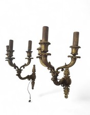 Paire D'appliques Trois Feu En