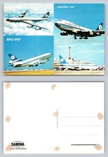 Sabena Airlines Boeing 747 DC-10 Postcard Vintage Aviation Flight Photos