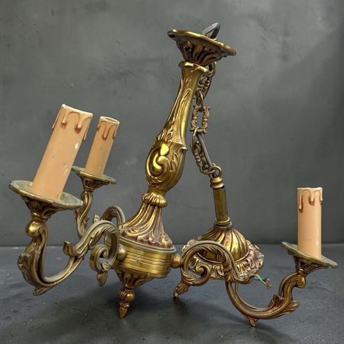 Lustre ancien laiton doré 3 - ancien,