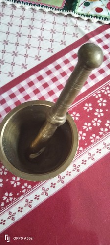 Ancien mortier bronze - 1,