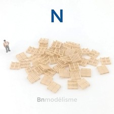 N 1/160 Lot Palettes CARREES, Décor Modélisme Entrepôt Train Miniature 1:160