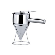 Distributeur de Pâte à Crêpes entonnoir en Acier Inoxydable avec Piston et Su...