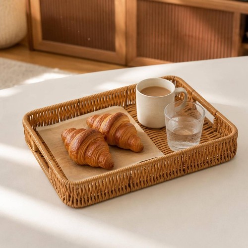 Plateau imitation rotin ouvert - imitation,