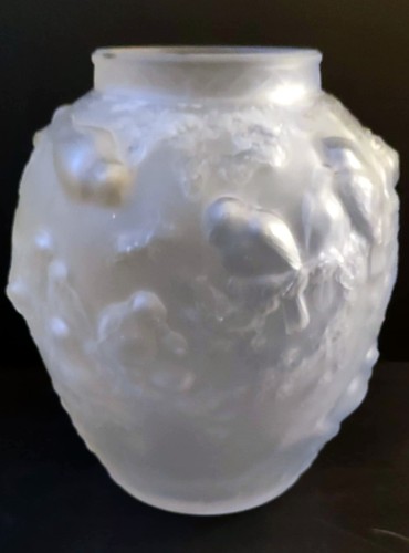 Vase verre depoli decor - vase,