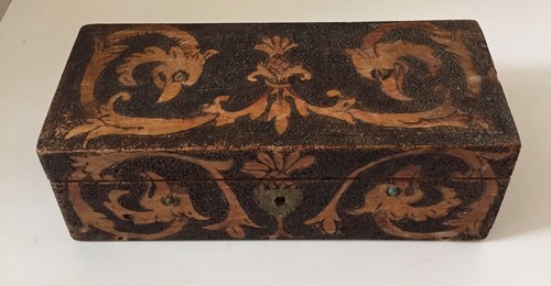 Ancienne boite bois décor - bois,