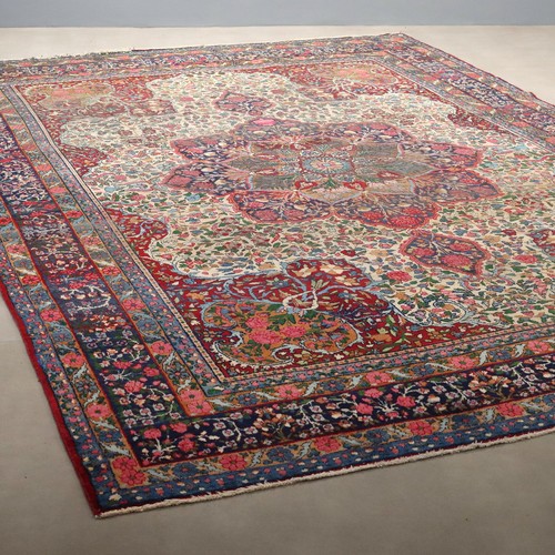 Tapis ancien asiatique coton - tapis,