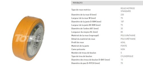 Roue motrice hyster 230 - roue,