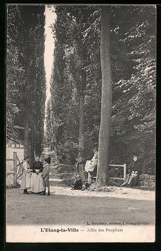 Cpa etang ville - cpa, allée