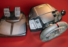 Logitech MOMO Racing Force Feedback Steering Wheel E-UH9 w/ Pedals Power Adapter