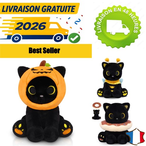 Peluche chat noir - peluche,