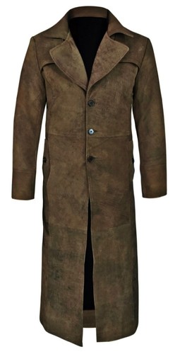 Men leather trench - leather, coat