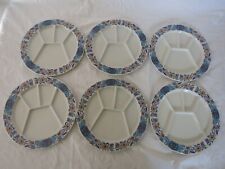 VILLEROY & BOCH DECOR IZMIR 6 COMPARTMENTALIZED FONDUE PLATES TTB LOT #1.