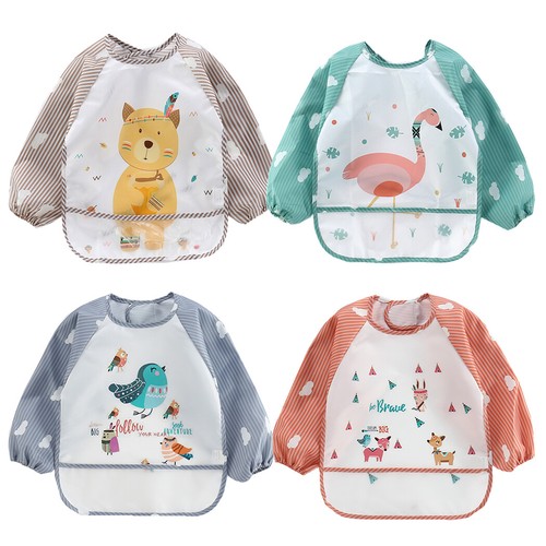 4pcs bavoirs manches - 4pcs, longues