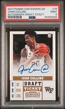 2017 Panini Contenders Draft Picks #76 John Collins Autograph-Draft Ticket PSA 9