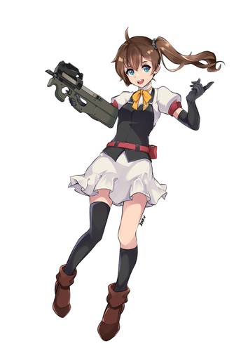 Anime girls gun p90 - gun, fn