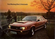 Ford Mustang 3.3 Ghia Coupe 1980-1981 UK Market Foldout Sales Brochure FAIR