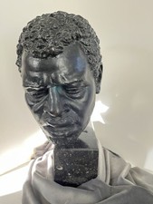 1881 Bronze Sculpture Cabeza de Esclavo  Francisco Cafferatta - Italy/Argentina