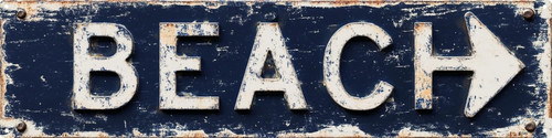 Vintage tin beach - vintage,