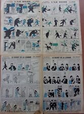 4 PAGES COLOR DRAWING TINTIN the Black Island / Unicorn Secret 1960 M1816