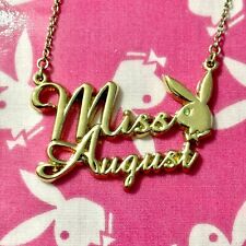 Playboy Necklace Miss August Birthday Gifts Collectable Ladies Jewellery Golden.