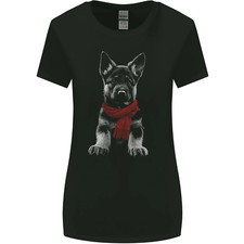 T-Shirt Femme À Coupe Large Avec Un Chiot Berger Allemand En Écharpe