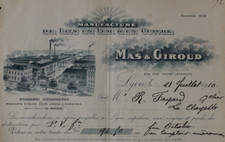 Invoice LYON 1910 iron bed MAS & GIROUD box spring AU SOLEIL illustrated 91