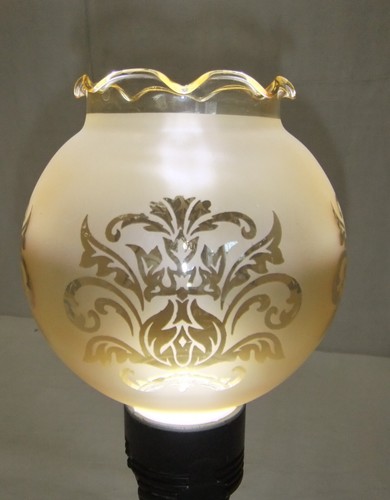 Tulipe globe verre gravé