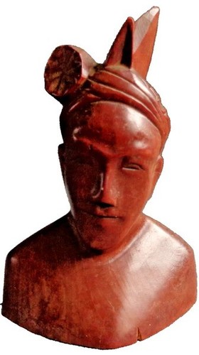 Buste balinais bois homme - buste, en