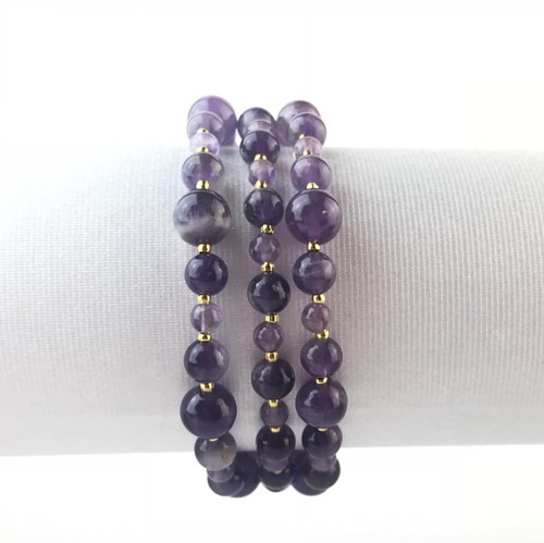 Bracelet triple améthyste - bracelet,