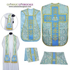 Nouveau vêtement de violon chasuble métallisé bleu romain ensemble de 5...