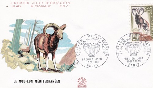 France 1969 fdc - france, mouflon