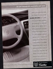 1994 CADILLAC Seville STS Original Print AD Interior car photo steering wheel CA