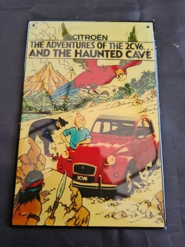 Jolie plaque emaillee - plaque, 2cv
