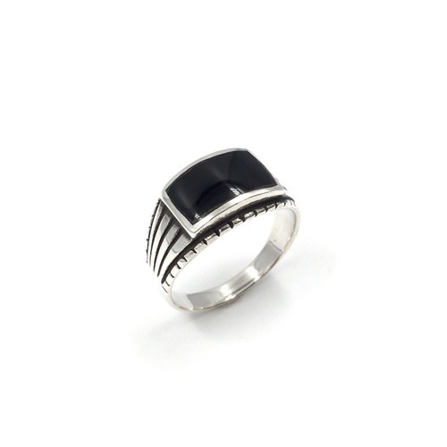 Bague argent 925 onyx - en,