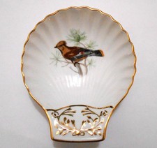 Vtg Lourioux Le Faune France Clam Shell Pin Dish Bowl Bird Pattern