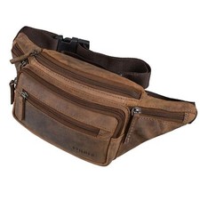 'Zion' Sac Banane Vintage en Cuir Véritable | Pochette Ventrale pour Hommes e...