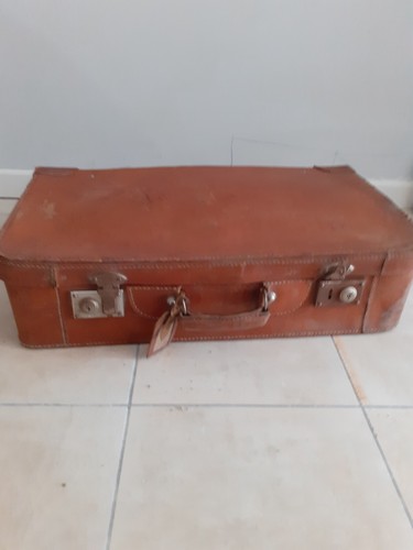 Valise cuir ancienne couleur - valise,