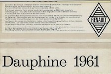 Renault Dauphine Colour & Trim 1960-1961 UK Market Multilingual Foldout Brochure