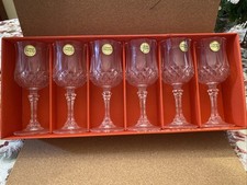 Cristal d’arques Longchamp Lead Cristal Wine Glasses Set of 6 In Box 24% Pb