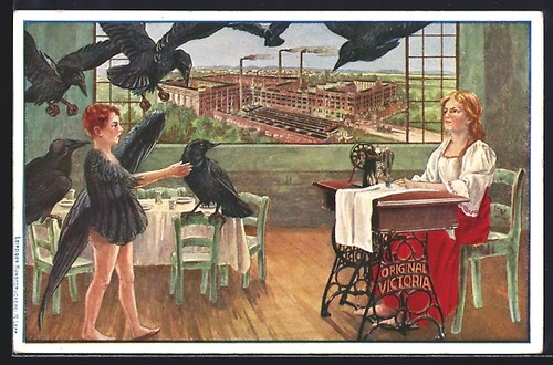 Carte postale femme - , avec